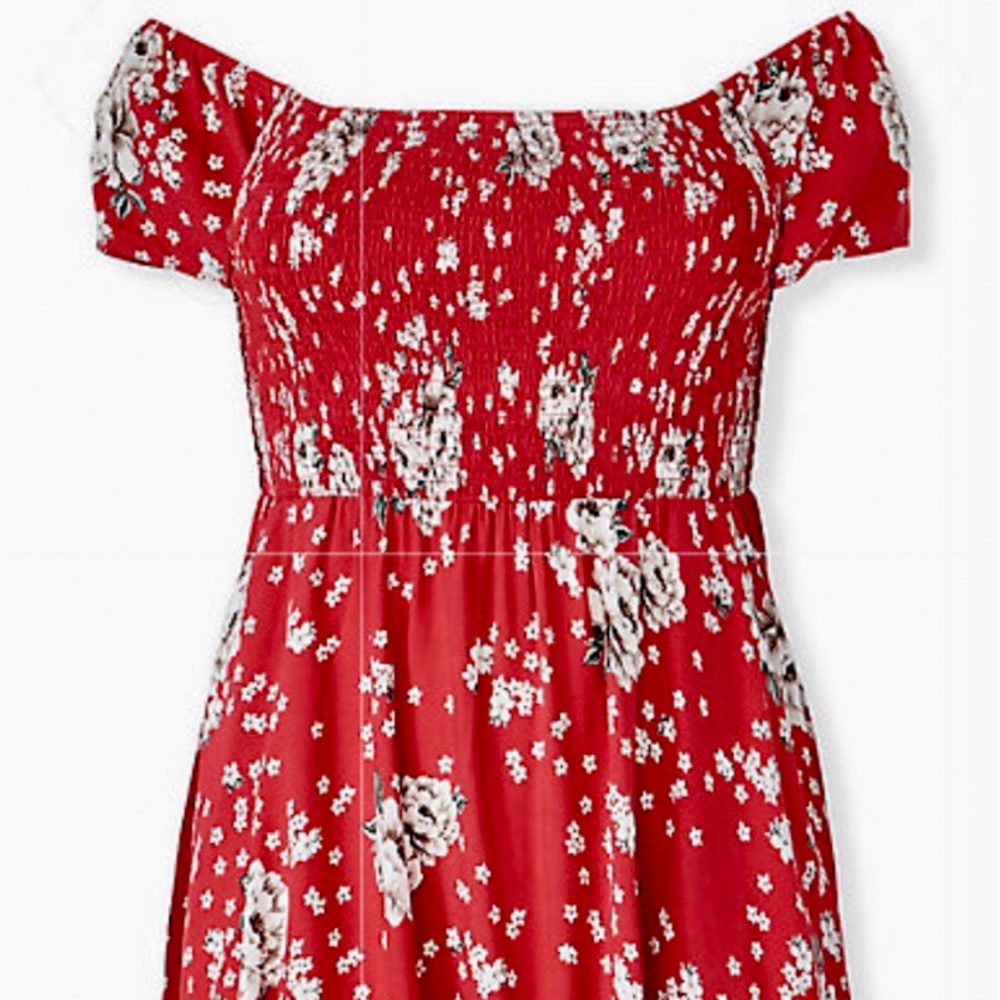 TORRID RED FLORAL MINI SKATER DRESS